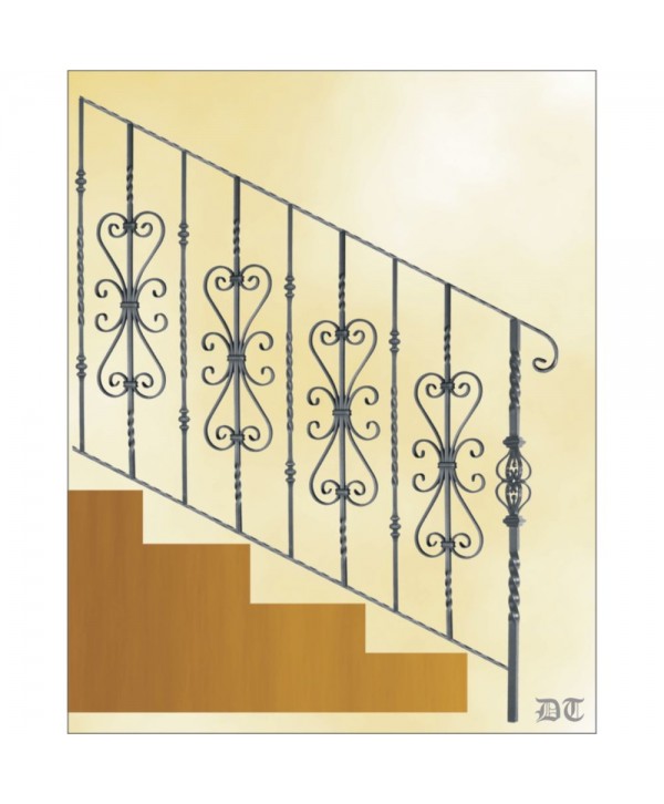 2187 Barandilla de hierro artístico con pletina