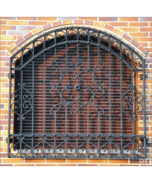 3006 Reja con forma de arco y adornos de forja