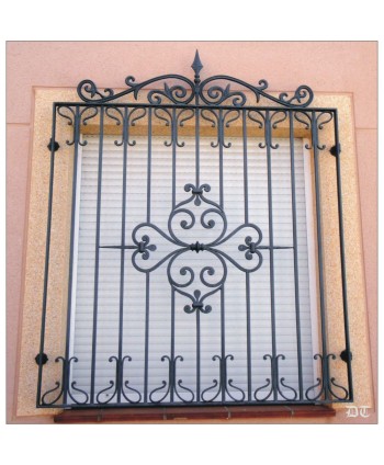 3008 Reja con rizos finos y lanzas de forja