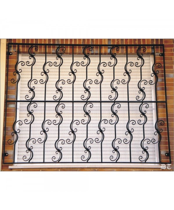3010 Reja con barrotes de rizos dobles de hierro