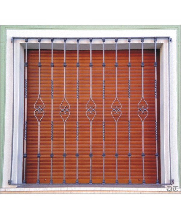 3026 Reja con barrotes de corazón doble de hierro