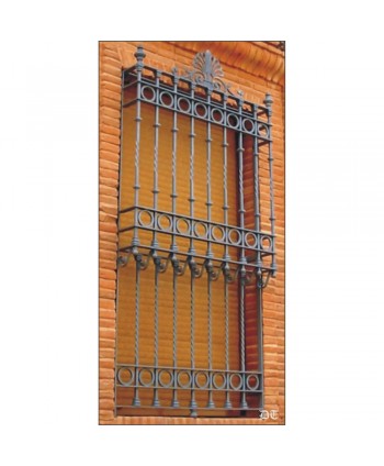 3036 Reja doble altura con barrotes retorcidos
