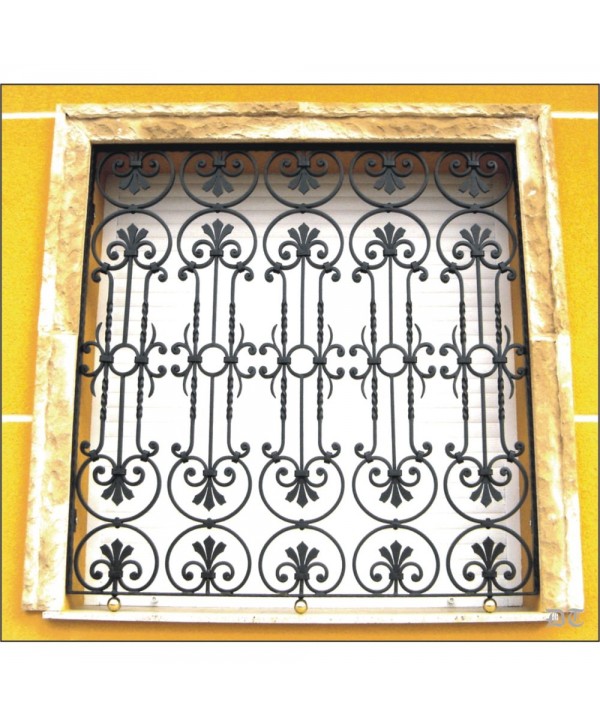 3049 Reja con bolas de remate en latón