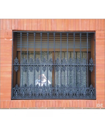 3053 Reja con adornos y pletina de fundición