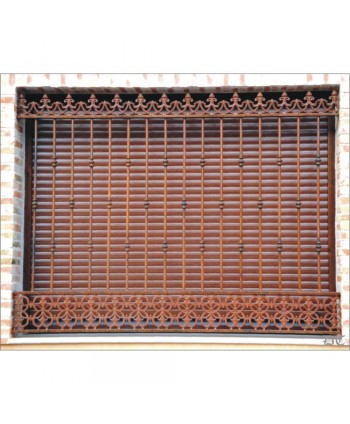 3055 Reja con barrotes sencillos y soleras de fundición