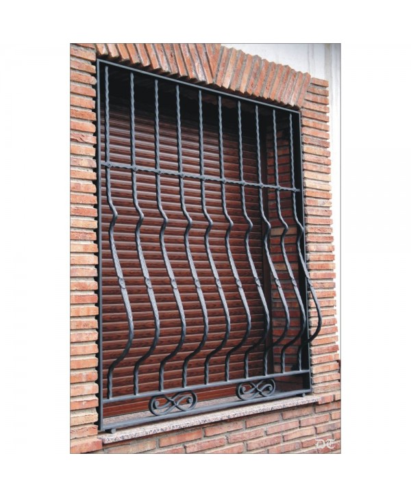 3056 Reja con barrotes curvados y adornos pequeños
