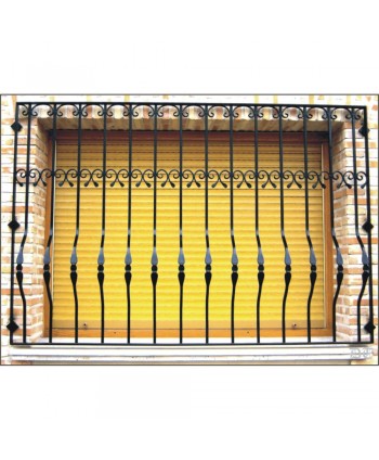 3058 Reja con barrotes sencillos curvados y rizos mini