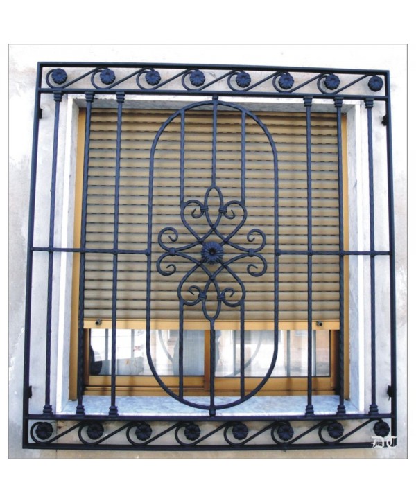 3065 Reja con rizo de flor pequeña de hierro