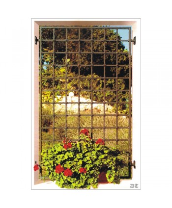 3080 Reja con barras perforadas y bases de forja