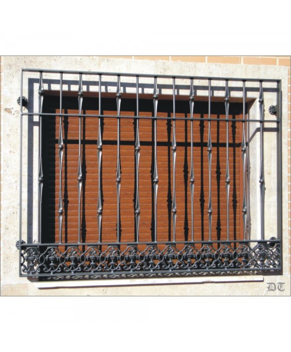 3094 Reja con barrote de macolla y solera de jarrón