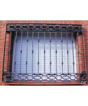 3096 Reja con barrotes de bola y solera doble