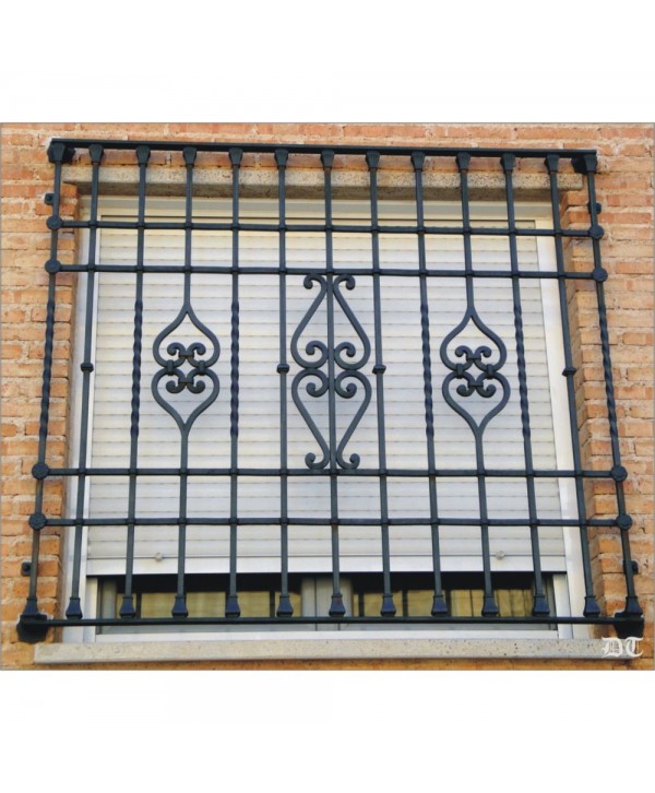3101 Reja con barrote de corazón doble y adorno de hierro