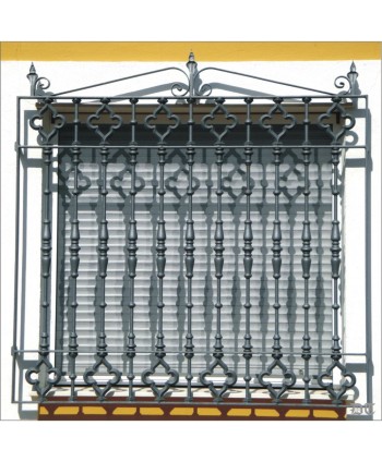 3120 Reja con adornos de rombo y barrotes de fundición