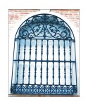 3122 Reja estilo arco con adorno grande y solera de hierro