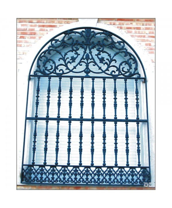 3122 Reja estilo arco con adorno grande y solera de hierro