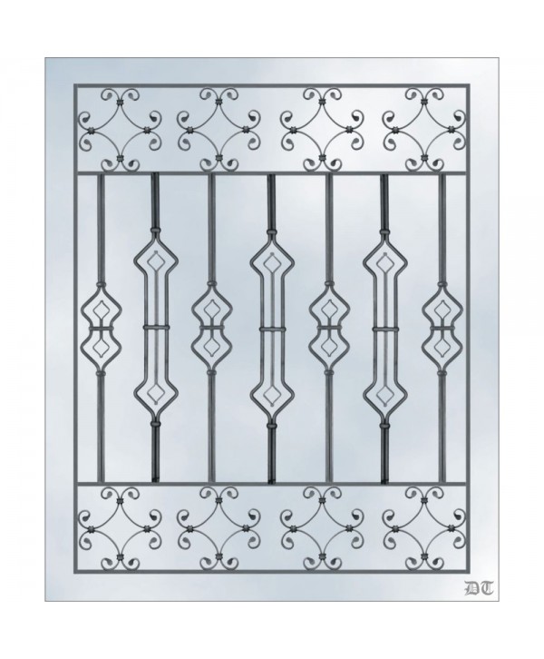3142 Reja de forja artesana elegante