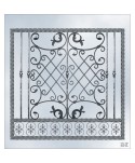 3143 Reja con pletina y adornos llamativos de forja