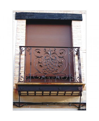 4001 Balcón rustico con adorno grande central