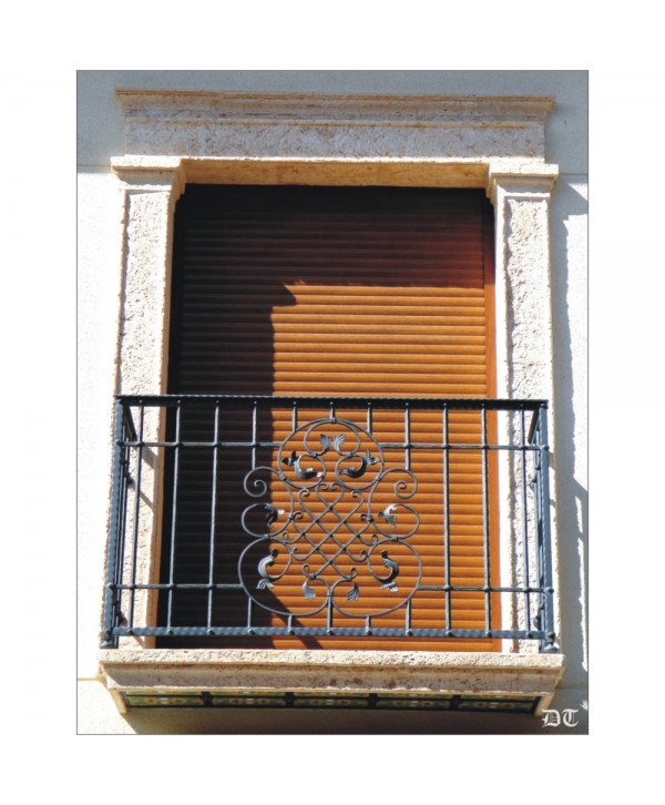 4024 Balcón pletinas de hierro y adorno con hojas especial