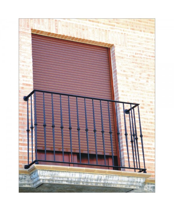 4034 Balcón con barrote sencillo de macolla central hierro