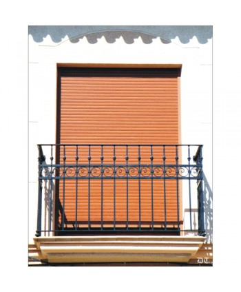 4040 Balcón con aros de rizo de forja