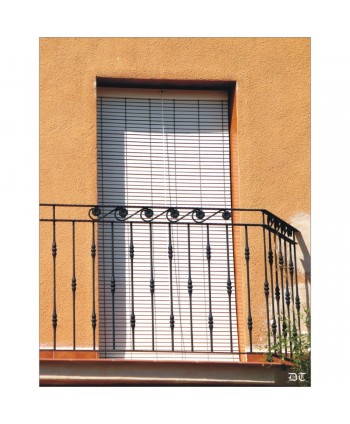 4048 Balcón con adornos florales de forja