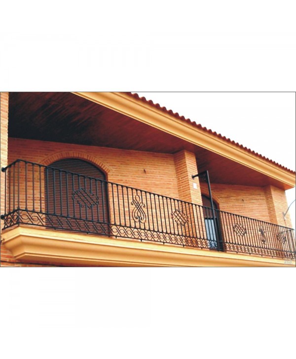 4068 Balcón de forja artística con solera entrelazada