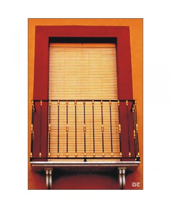 4079 Balcón con barrote liso y detalles de latón