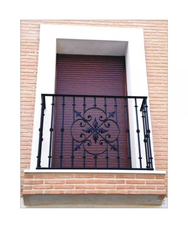 4081 Balcón pequeño con adorno de hojas central