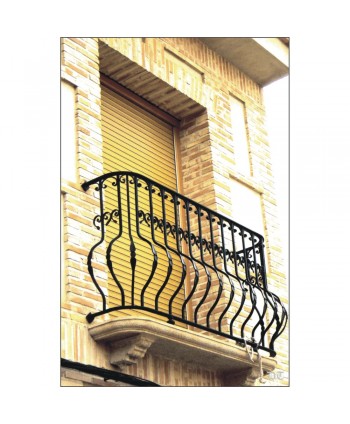 4085 Balcón con barrote de curva y rizos mini