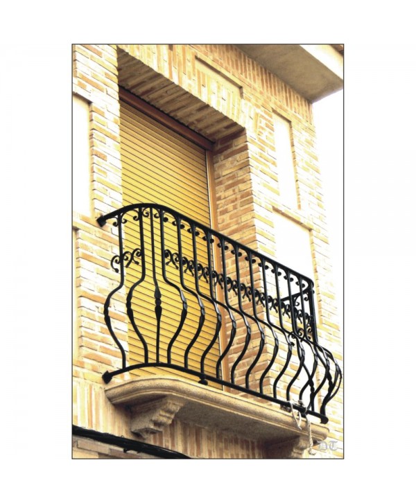 4085 Balcón con barrote de curva y rizos mini