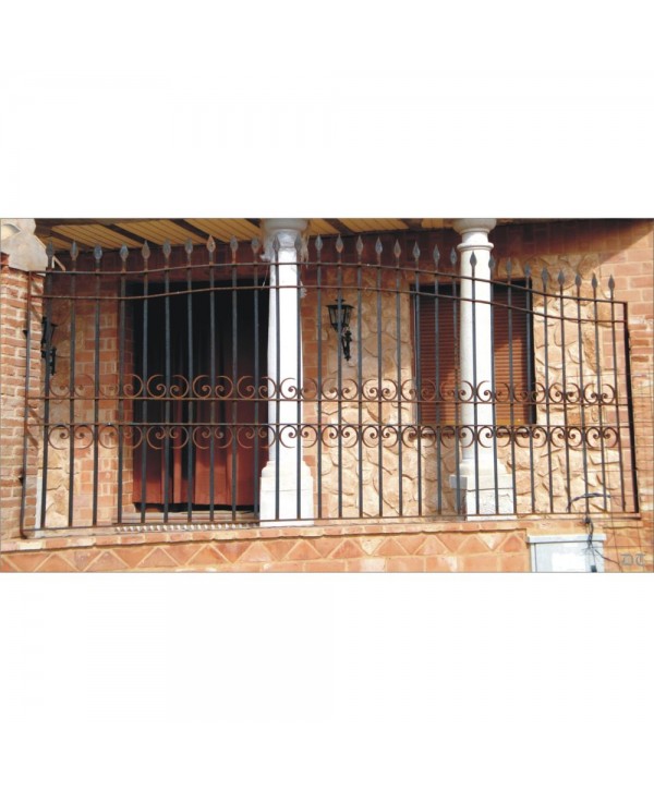 5007 Verja con lanzas y rizos pequeños de hierro