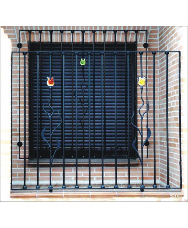 5013 Verja con barrotes de tulipán de cristal