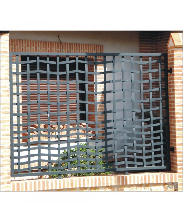 5015 Verja con chapa 11-CHP y bases de forja