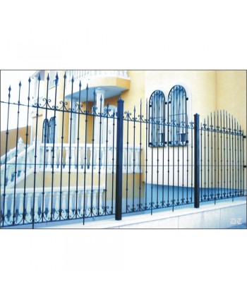 5025 Verja con adornos y lanzas de hierro para exterior