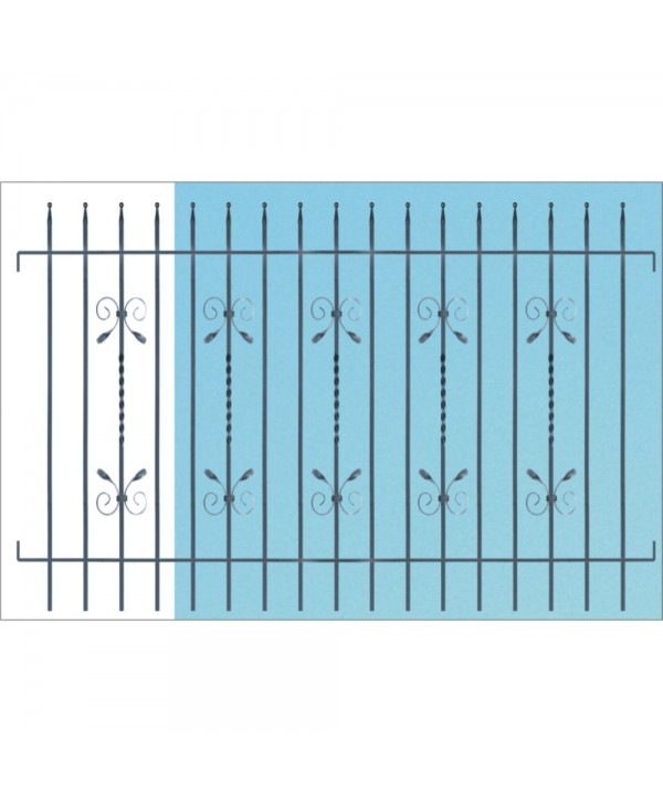 5042 Verja prefabricada con adornos pequeños y retorcido