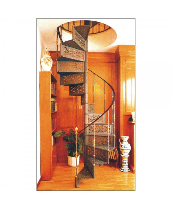 6001 Escalera de caracol con detalles en latón