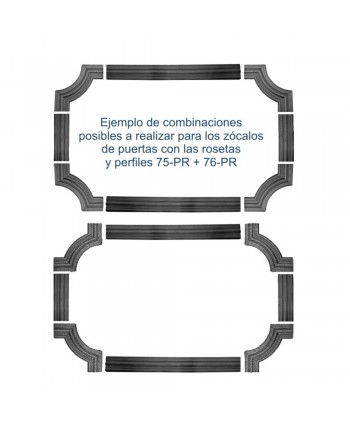 Ejemplo de composición para zócalos y puertas con las piezas 75-PR + 76-PR