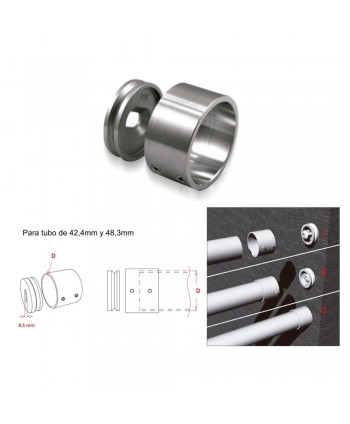 Montaje de soportes de acero inox con el tubo para rejas y pasamanos 624-INOX