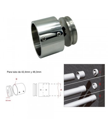 2624-INOX Montaje de casquillo de acero inoxidable con tubo en pared
