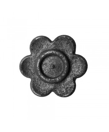 Roseta forjada redonda con forma de flor de seis pétalos 40-RF